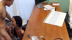 Petite brunette gets full treatment
