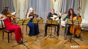 String Quartet Hard at Work and XXX Play