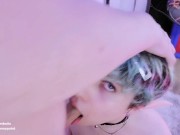 Slutty Femboy Elf Slut Deepthroats Huge Cock