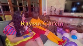 At a costume party the girls make out with each other in a very naughty way - clip 01 of 02