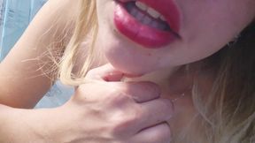 Naughty Blonde in the Bathroom