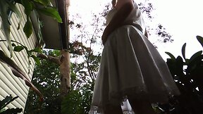 Sissy Ray in White Skirt Showing off