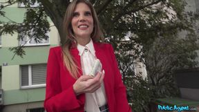 Czech MILF with bold charm mesmerizes in a thrilling public encounter