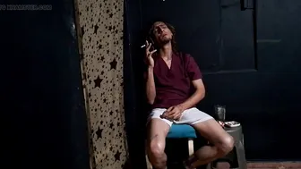 Solo Latino daddy strokes his big uncut cock to five climaxes