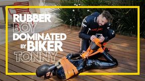 Rubber Boy Dominated by Biker Tonny (720p) Gay Bondage - Gay Domination - Rubber - Biker - BDSM