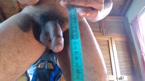 Measuring My Penis and My Ass with a Precum Meter - Very Wet Foreskin