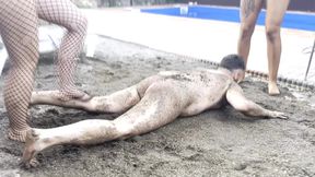 Lick the dirt and sand between our toes