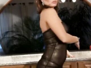 Valentine Rush lesbo scene with belt on sex-toy