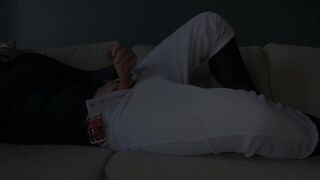 Baseball stud faps off in his undershirt