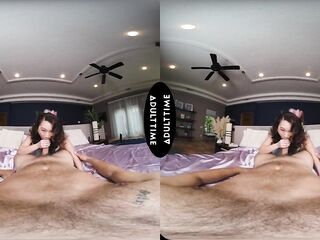 UP CLOSE VR - Cuckold Chap Wants To Watch YOU Bang His Girlfriend Kimmy Kimm On Livestream - POV