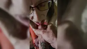 Goode Girl Ties, Licks and Sucks Hubby's Cock and Balls and Fucks Herself