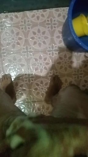 Playing with Soap in the Bathroom