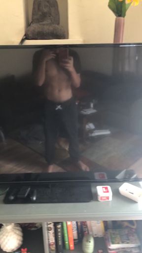 Hunky man bulges out of his underwear with a big dick