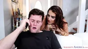 Horny girl catches friend's bro fapping - Naughty America