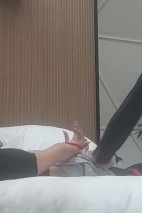 MILF in Pantyhose and High Heels, Tied, Blindfolded, Gagged and Fucked in Every Hole