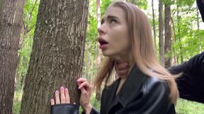 risky public sex with pretty californiababe in the forest