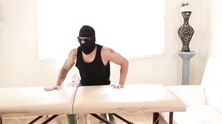 Oil Massage Table Threesome - Hot MILF & Teen Share Big Dick