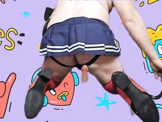 Mimi tests her recent toy