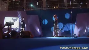 crazy fetish needle show on stage