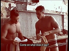 European construction workers drop their tools to make out and fuck