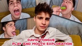 Fake doctor explore hot twink mouth and play with his tongue - David