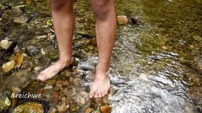 A foot bath in the river