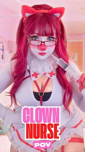 Clown Nurse Takes a Milk Sample