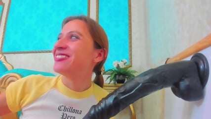 Blowjob Training With Big Dildo