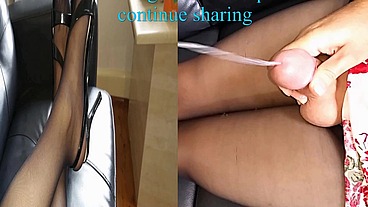 Dani Leg on bed in black pantyhose showing off curvy legs and round ass