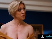 GIRLSWAY - Petite Melody Marks’ Breakup Blues Cured By Busty Stepmom Dee Williams’ Scissoring Skills