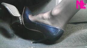 Sensual Driving in Pattent Blue Buffalo Super Sexy Pumps