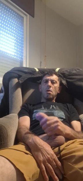 Guy Masturbating on the Sofa