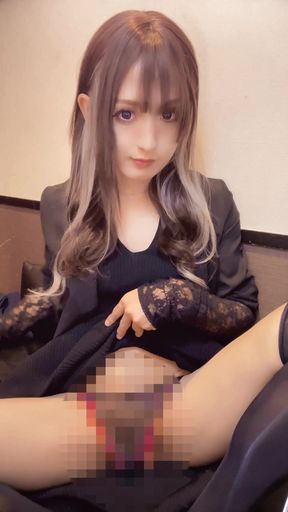 A video of cross-dressing masturbation with a side penis sticking out from underwear