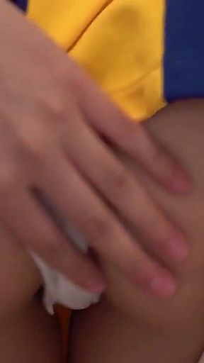 [national champion cheerleading squad, cutest 18-year-old] disguised as a model photoshoot, i give her my first ever massage of