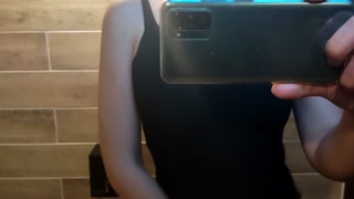 Alice walks down the street to a cafe and at the entrance and exposes body parts