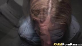 Yellow haired Maya Rose gobbles my prick then endures my deep pounding