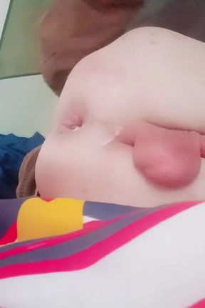 The Young Man's Big Ass Even Tries to Shove a Bottle of Yogurt Into His Little Butt.