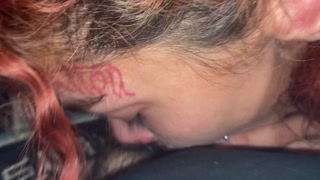 Deepthroat cock drinking piss and swallow mouthful