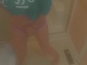 My step mom begged me to stroke my dick for her as she rubbed on her body