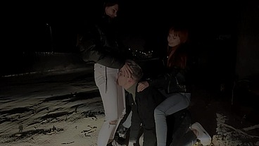 Bratty Girls Roughly Public Dominate An Guy Outdoor Night