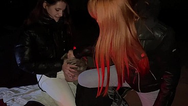 Bratty Girls Roughly Public Dominate An Guy Outdoor Night