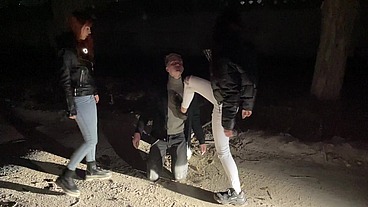 Bratty Girls Roughly Public Dominate An Guy Outdoor Night
