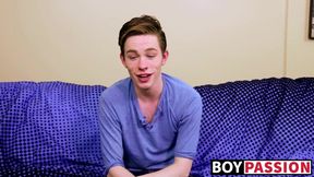 Twink interviewed before shoving fingers inside of his ass