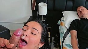 BBW latina MILF fucks with a doctor in front of a dreaming husband