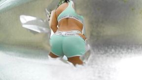 Woman Filmed in Outdoor Booth(BIG BUTT)