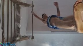 David S Walking Barefoot On A Glass Table HD