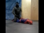 Oneill frogman humps and shoots over dummy spiderman