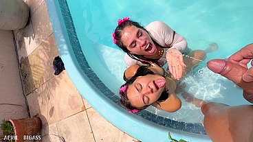 Kinky Mary Gets Wild in the Pool: Pee Play, Girl Kissing, Oral & Wet Threesome