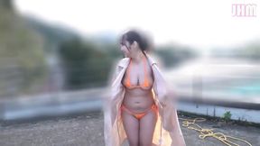 Her Soft Curves Glisten Under the Open Sky as Their Bodies Move in a Silky Rhythm