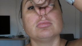 Nose pinching and waxing a